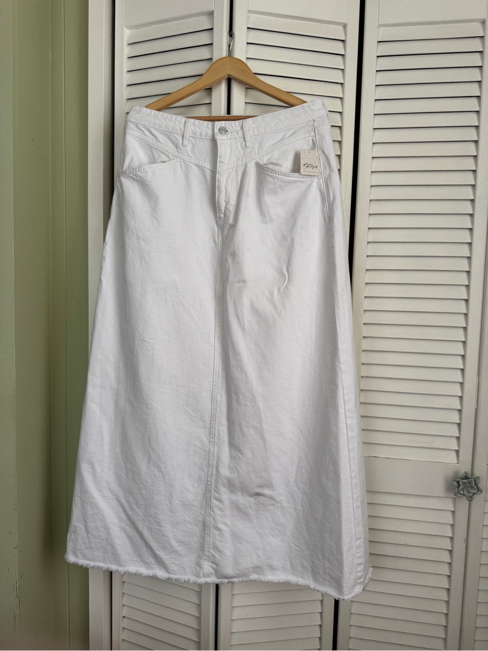 We The Free White Maxi Denim Skirt NWT